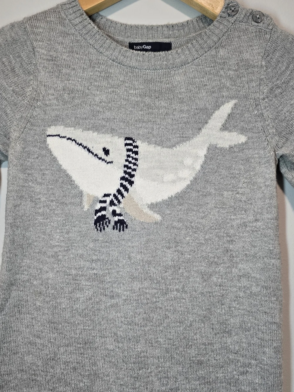 Baby Gap Gray Whale Knit One-Piece